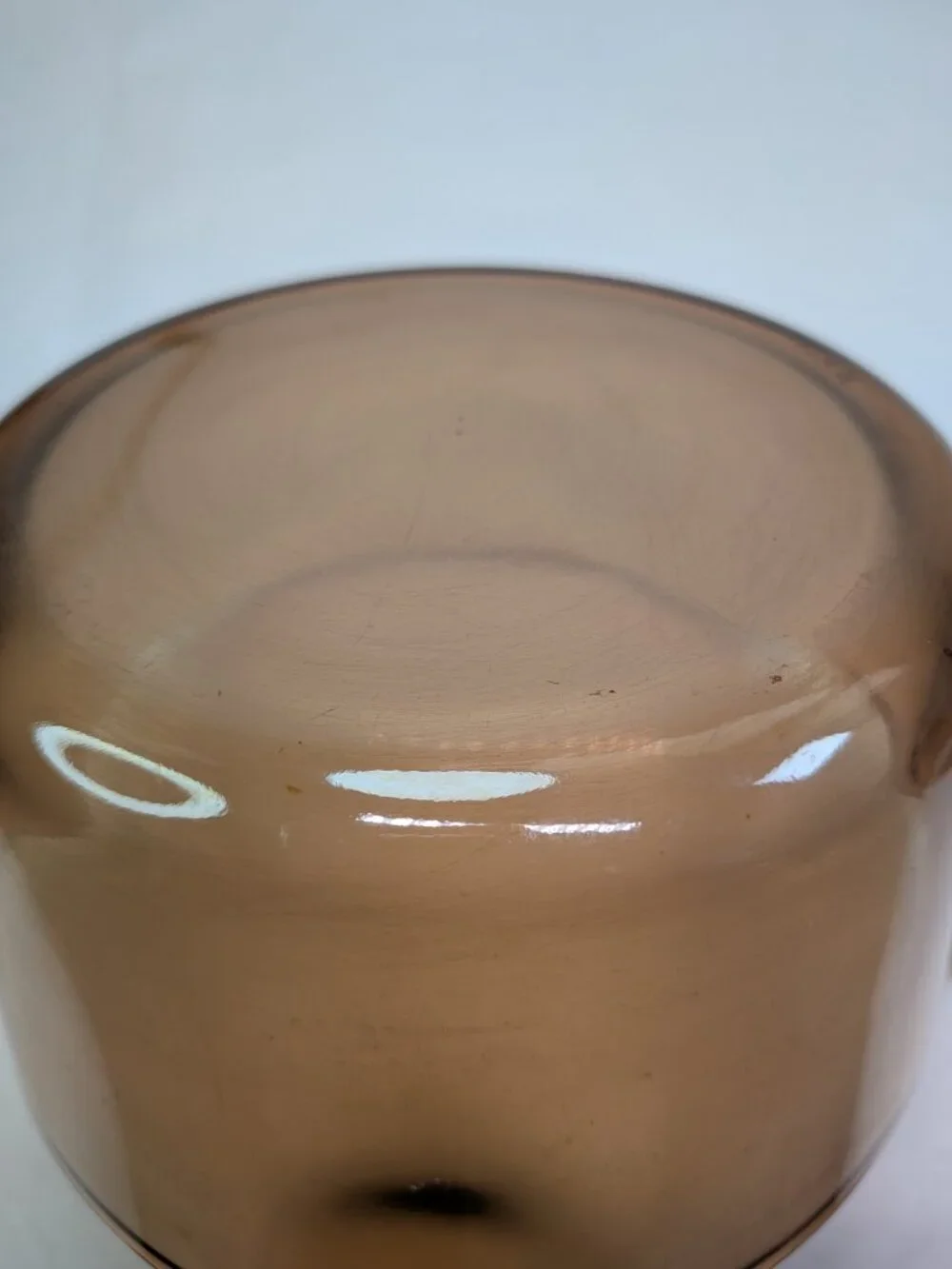 Vintage 1980s Corning Visions Amber Glass 1L Saucepan Pour Spout & Lid V-1-B